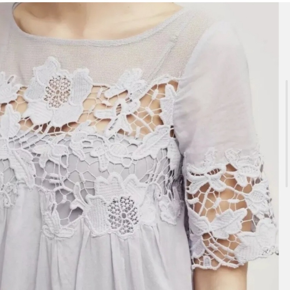 Elegant Blue Lace Babydoll Dress